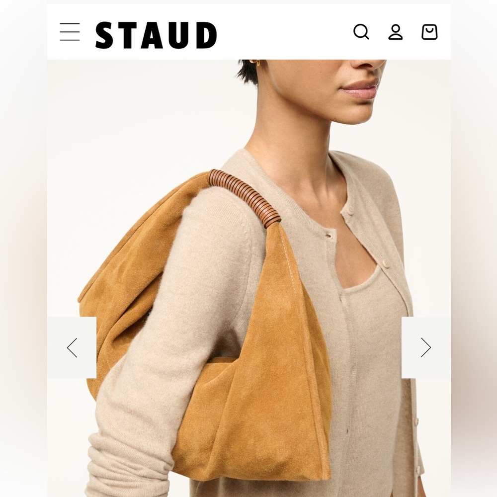 STAUD Ronnie brown suede bag